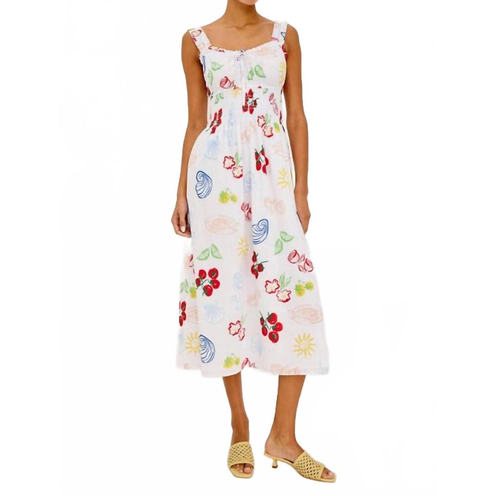 NEW RAILS capri midi dress in white
